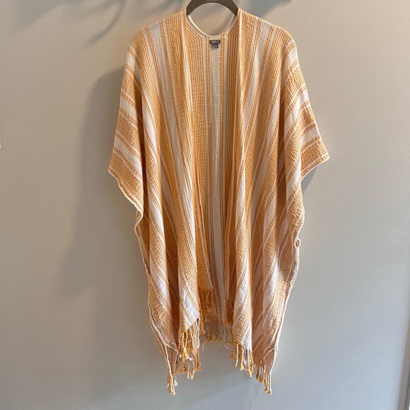 Aerie Cream and Yellow Striped Kimono One Size - Picture 1 of 5